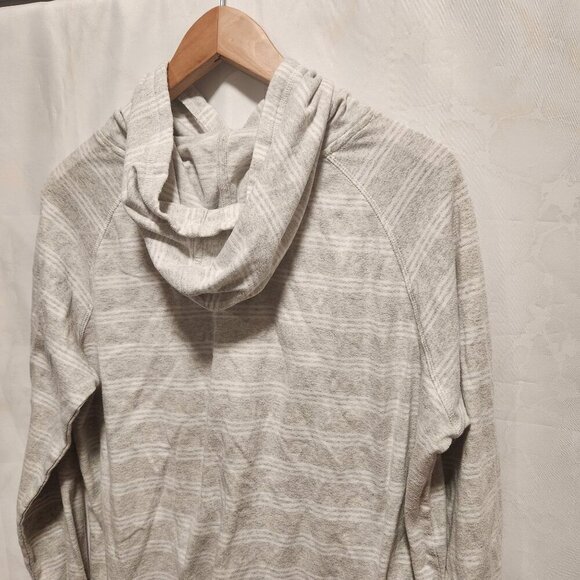 Eddie Bauer Pullover Hooded Long Sleeve Top Women's 2XL Gray/White Striped - Picture 7 of 10